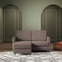 Modern fabric sofa 2 seats 158cm with pouf footrest Karay 140P 