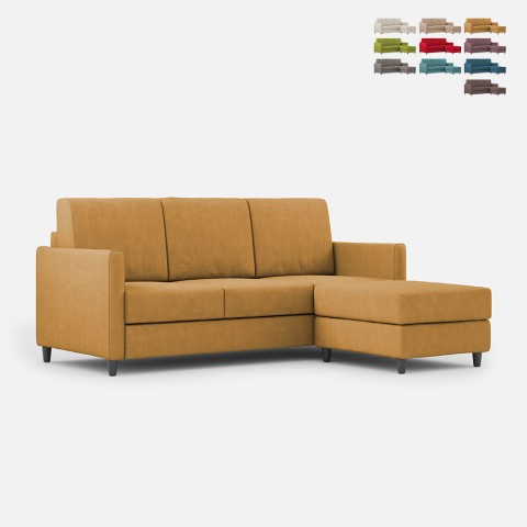 3-seater upholstered fabric sofa with modern style pouf Karay 180 Promotion