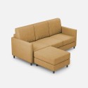 3-seater upholstered fabric sofa with modern style pouf Karay 180 