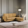 3-seater upholstered fabric sofa with modern style pouf Karay 180 Measures