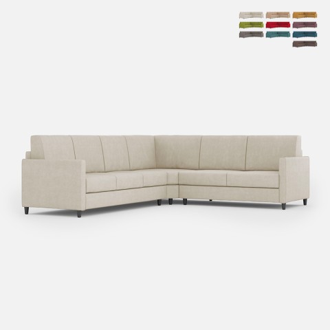 Design 6-seat corner sofa 281x221cm in modern Karay 18AG fabric Promotion