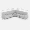Corner fabric lounge sofa 7-seater large 281x281cm Karay 218AG 