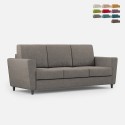 Elegant modern 3-seater living room sofa in fabric 212cm Yasel 180. On Sale