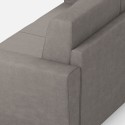 Elegant modern 3-seater living room sofa in fabric 212cm Yasel 180. 