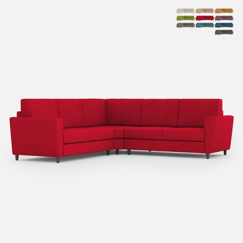 Corner sofa 5 seats 248x248cm upholstered in Yasel fabric 14AG Promotion