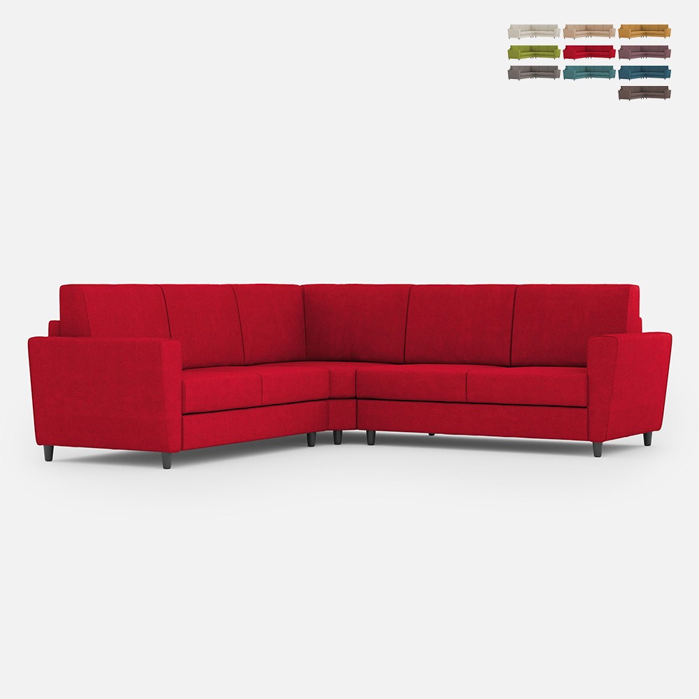 Corner sofa 5 seats 248x248cm upholstered in Yasel fabric 14AG