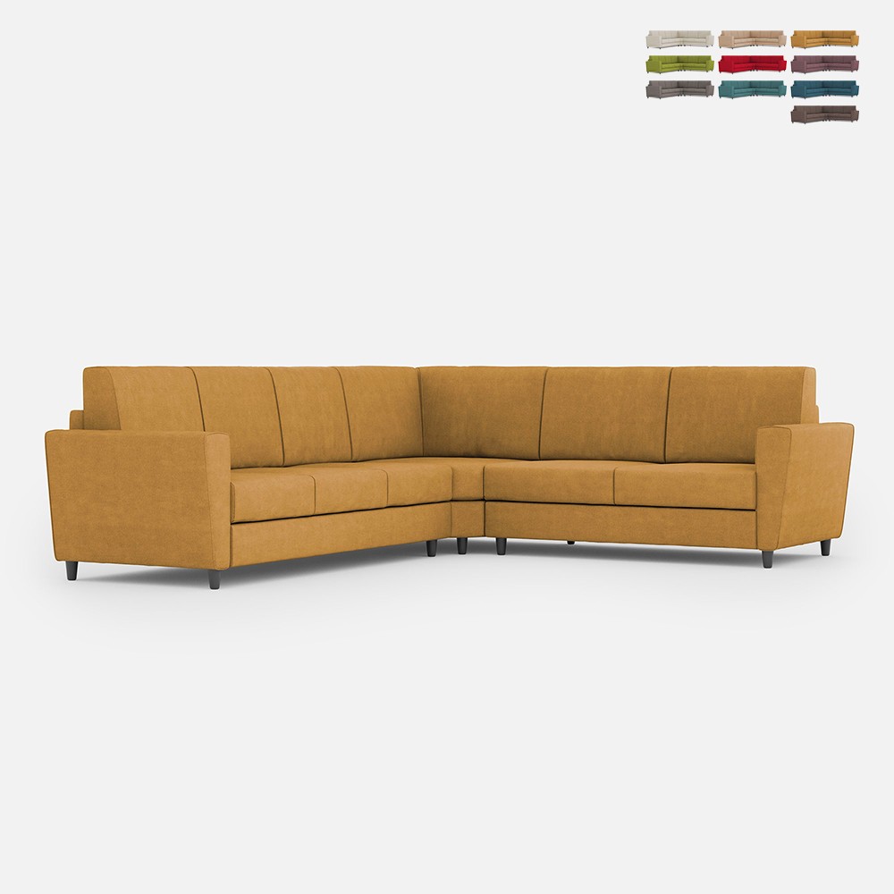 Living room sectional sofa 6 seats modern fabric 288x248cm Yasel 18AG