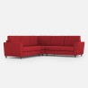 Corner sofa 5 seats 248x248cm upholstered in Yasel fabric 14AG 
