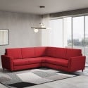 Corner sofa 5 seats 248x248cm upholstered in Yasel fabric 14AG Measures
