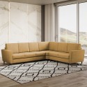 Living room sectional sofa 6 seats modern fabric 288x248cm Yasel 18AG Measures