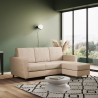 Modern fabric sofa 3 seats 212cm ottoman footrest Yasel 180P Measures