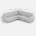 Corner sofa 5 seats 248x248cm upholstered in Yasel fabric 14AG 
