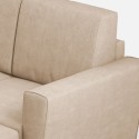 Modern fabric sofa 3 seats 212cm ottoman footrest Yasel 180P 