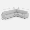 Living room sectional sofa 6 seats modern fabric 288x248cm Yasel 18AG 