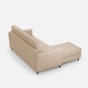 Modern fabric sofa 3 seats 212cm ottoman footrest Yasel 180P 