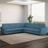 Large modern 7-seater corner sofa in fabric 288x288cm Yasel 218AG Measures
