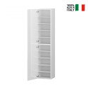 Glossy white shoe cabinet entrance wardrobe with 1 door 45x35x191h Dory On Sale