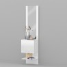 Glossy white entrance wall shoe cabinet with 1 door and mirror Karin Sale