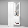 Set wardrobe shoe rack entrance mirror glossy white door Chica Discounts