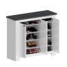 White Classic Style 3-Door Wooden Entry Shoe Cabinet Jarret Characteristics