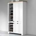 Large white multi-purpose shoe rack wardrobe 114x42x200cm 6 doors Elaisa Cheap