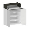 Modern white shoe rack with 2 doors and 1 shelf 76x34x100cm Ayenne Measures