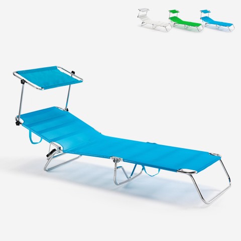 Folding Aluminium Beach Lounger Bed with Sunshade Cancun Promotion