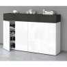 Modern white shoe cabinet 4 doors 2 shelves wood 152x34x100cm Darice Cost