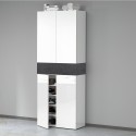 Cabinet shoe rack 4 doors 1 storage shelf 76x34x200cm white Hanad Cost
