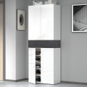 Cabinet shoe rack 4 doors 1 storage shelf 76x34x200cm white Hanad Sale