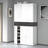 Large modern shoe cabinet 114x34x200cm 6 doors 1 shelf Dettey Discounts