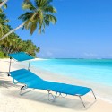 2 Beach sun loungers folding beach bed aluminium Cancun On Sale