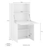 Space-saving desk 70x35cm folding shelf hideaway Layla cupboard Choice Of