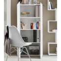 Modern glossy white 2-door office living room bookshelf 70x35x140 Birse Discounts