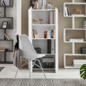 Modern glossy white 2-door office living room bookshelf 70x35x140 Birse On Sale