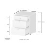 Low chest of drawers with wheels, 3 drawers 47x45x61 office desk. Measures