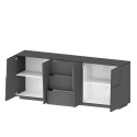 Modern living room sideboard with 3 drawers and 2 doors 220x44x86cm Margaux Measures