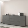 Modern living room sideboard with 3 drawers and 2 doors 220x44x86cm Margaux Sale