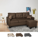 Modern corner sofa 3 seats pouf 2 cushions living room Remissus Offers