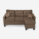 Modern corner sofa 3 seats pouf 2 cushions living room Remissus Buy