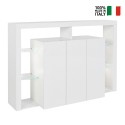 3-door modern bookcase with glass shelves 150x40x100cm Allen Discounts