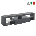 Modern flip-down glass shelves 160cm Helix supporting mobile TV Discounts