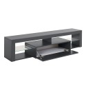 Modern flip-down glass shelves 160cm Helix supporting mobile TV Model