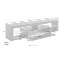 Modern flip-down glass shelves 160cm Helix supporting mobile TV Buy