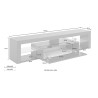 Modern flip-down glass shelves 160cm Helix supporting mobile TV Buy
