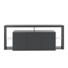 Credenza sideboard 3 doors 200x40x80cm modern bookcase glass shelves Pibrac Choice Of