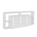 Modern living room sideboard 3 drawers 2 doors glass shelves 180cm Quebo Bulk Discounts