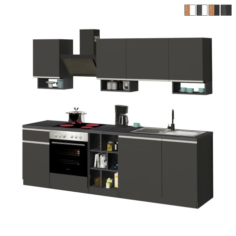 Complete linear kitchen 256cm modern design modular Domina Promotion