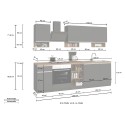 Complete linear kitchen 256cm modern design modular Domina 