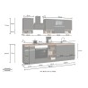 Complete modular kitchen linear design modern style 256cm Essence 